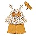 LZH Neugeborene Baby Rüschen Rüschen Blumen Kurzarm Top Shorts Hosen mit Bowknot Stirnband 3pcs Sommer Outfit Kleidung für 2-3 Jahre