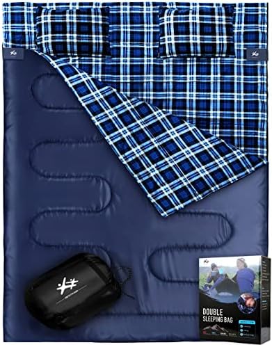 BESTEAM Sleeping Bag, Cool & Cold Weather for Backpacking, Hiking, Family Camping. Queen Size XL! Lightweight, Waterproof Sleeping Bags for Adults, Teens, Truck, Tent, Sleeping Pad