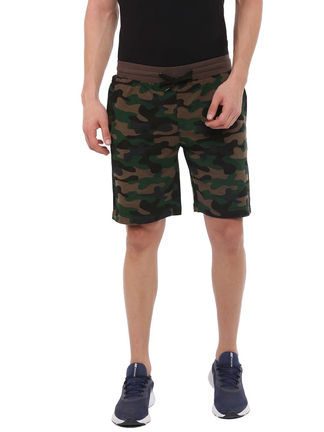 Cotton Mid Rise Casual Jogging Camoflauge All Over Printed Shorts for Men-image-17