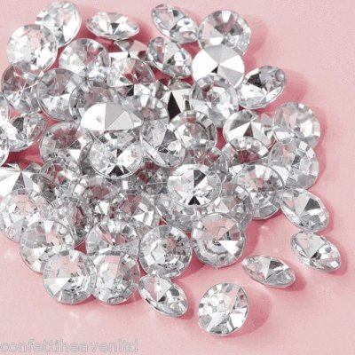 6 x 28g Packs 12mm Silver Diamond Diamante Crystal Wedding Table Confetti New