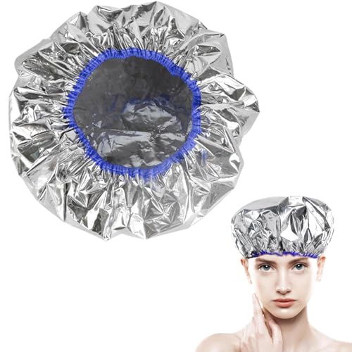 Tapa térmica de aluminio para acondicionamiento profundo, gorra elástica reutilizable para teñir el cabello, sombrero de ducha calentado, sombrero de aluminio para uso en casa, salón, spa, teñido de