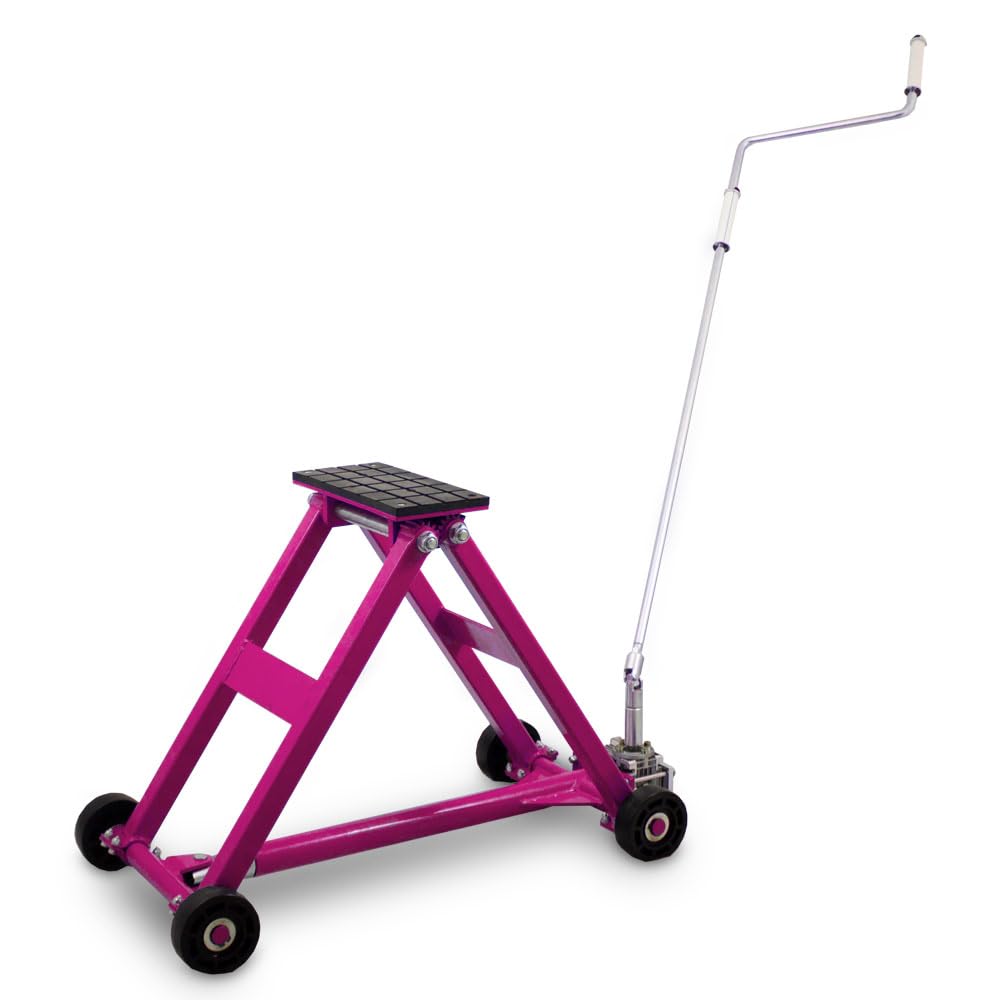 BITUXX KFZ Scherenlift Scherenwagenheber 2,5T flach Wagenheber 2500 Kg Hubhöhe von 11 cm bis 48 cm inkl. Gummiauflage und praktischer Handkurbel Magenta