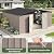 Aoxun 14x12 FT Large Outdoor Storage Shed, Galvanized Metal Shed with 2 Lockable Tall Doors & Sloped Roof, Heavy Duty Utility Tool Storage House for Patio, Garden, Backyard, Lawn (Brown)