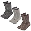 DG Hill 3 Pairs 80% Merino Wool Socks For Men And Women Warm Thermal Wool Socks For Hiking Crew Style Moisture Wicking