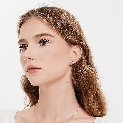 BREN Moissanite Earrings S925 Sterling Silver Imitation Diamond Earrings 18k White Gold Moissanite Earrings for Men D Color Brilliant Round Cut Moissanite Stud Earrings for Women2