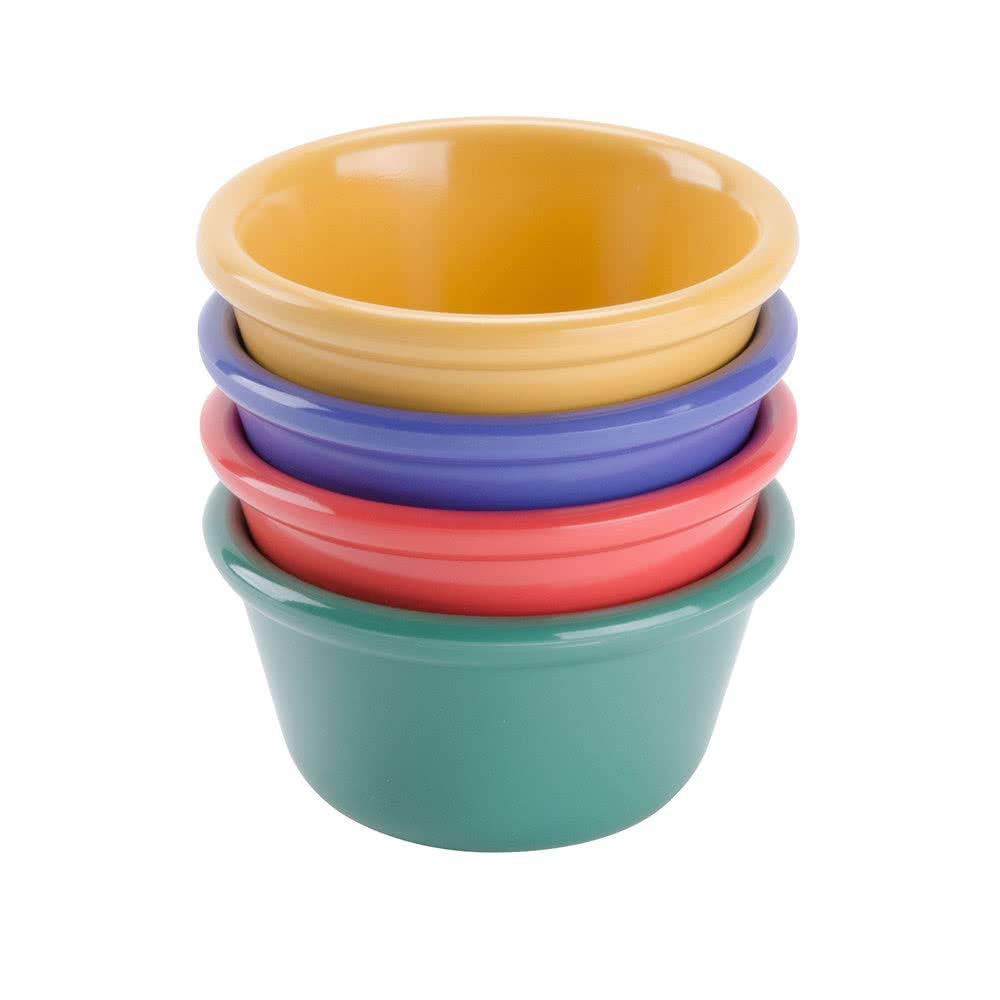 G.E.T. Enterprises Mix Pack de 4 colores Mardi Gras, 4 onzas, Ramekin, resistente a los roturas, plástico de melamina, apto para lavavajillas, colección Ramekins RM-400-MIX (paquete de 12)