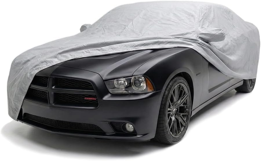 CarsCover Custom Fit Car Cover for 2006-2023 Dodge Charger Heavy Duty Weatherproof 5 Layer Ultrashield Gray (SE, SXT, R/T, Daytona, SRT, Hellcat)