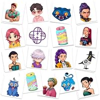 Demon Hunters Birthday Decorations, 34Pcs Temporary Tattoos Party Gifts, Removable Tattoo Stickers for Goody Bag Treat Bag Stuff for Kpop Theme Party Supplies