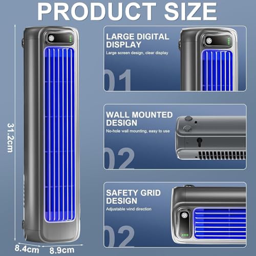 Refroidisseur de ventilateur d'air à 3 vitesses et écran LED - 8
