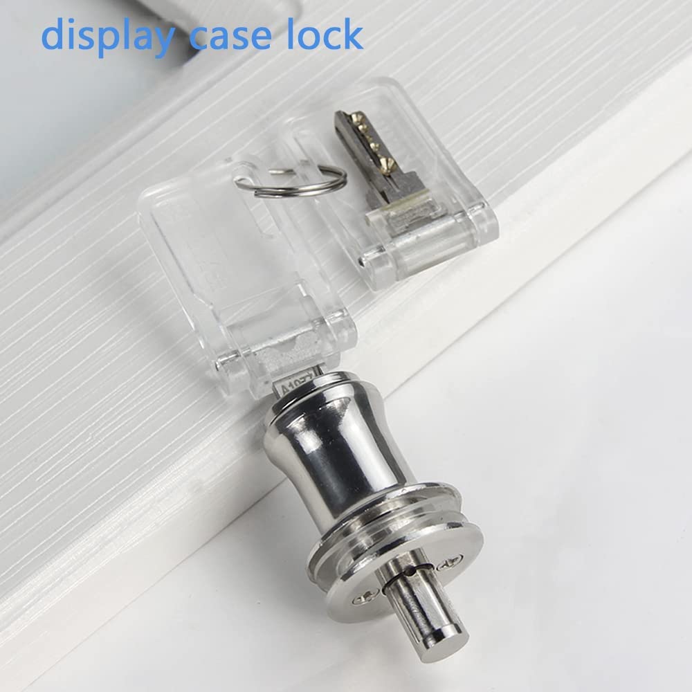 2-Pack Glass Door Locks With Key For Sliding Display Cases & Jewelry Cabinets (Fits Glass Thickness 0.12-0.23 Inch) - View #3