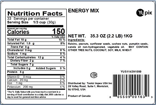 Yupik Energy Trail Mix, 2.2 lb, A mix of peanuts, cashews, sunflower seeds, and pumpkin seeds (Pack of 2) image 5
