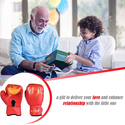 Luniquz Kids Boxing Gloves for Punching Bag Training, 4 OZ 6 OZ Fit 3 to 14 YR, Red