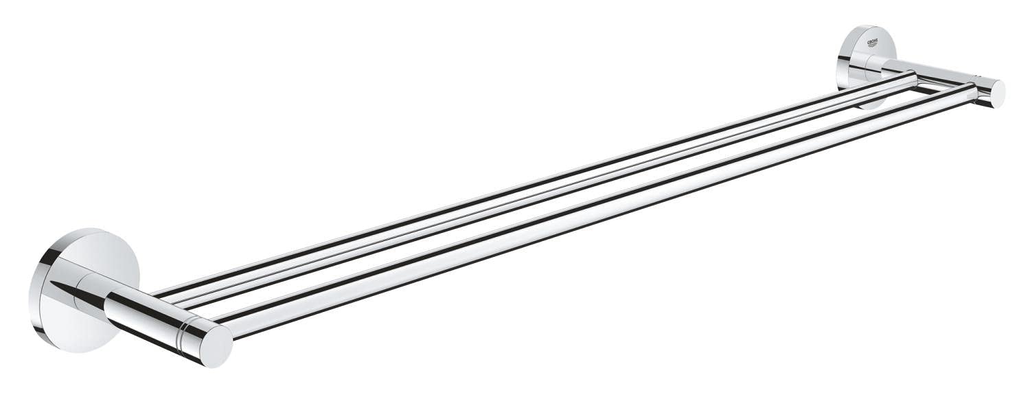 GROHE Start Double Barre Porte-Serviettes pour Salle de Bain, 654 mm, Fixations Cachées avec Vis Incluses, Métal, Chromé, 41203000