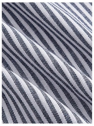 OYOANGLE Women's Striped Wide Leg Pants Drawstring Waist Straight Leg Trousers Lounge Pants4