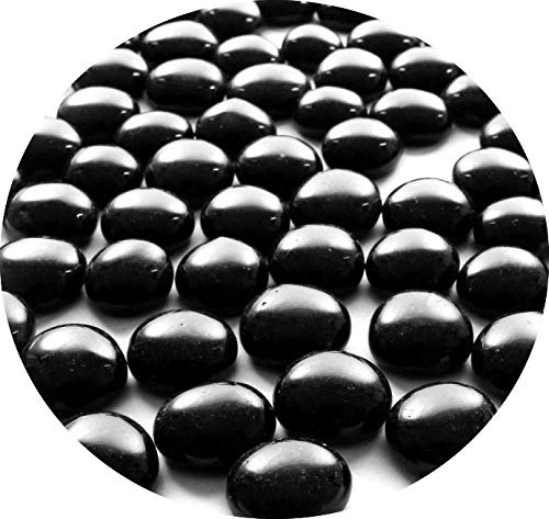 Mesbilles – 250g De Galets En Verre Doré – Billes Plates De 20 Mm Pour Décoration (Lot De ~25 Pièces)