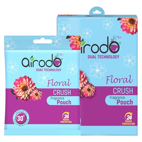AIRODO Air Room Freshener Power Pocket Gel, Fragrance Booster, Lasts Upto 30 Days, Home Fragrance Fresh Scents for Bathroom, Toilet, (Floral Crush, Pa