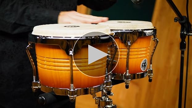 Meinl Percussion - Bongos Headliner Wood - 6.75 Et 8 Pouces - Bois Chêne Du Siam - Rouge