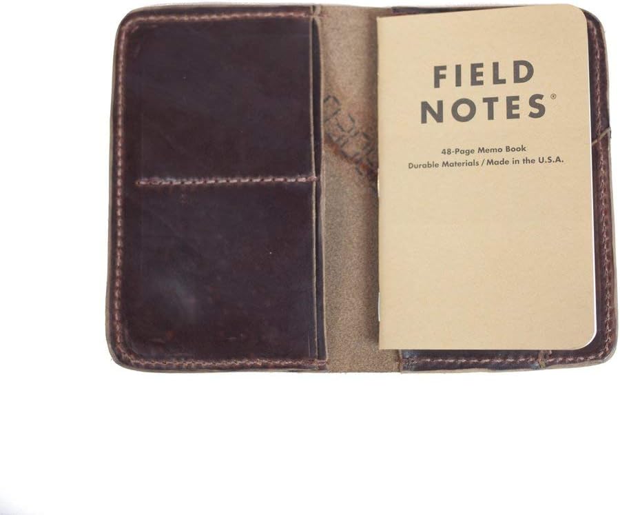 All Leather Passport Wallet Travel Holder - Field Note Pad Carry - Bifold Brown Leather Travel Accessory Wallet for Men and Women - Natural, Black, and Seahawk (Black)