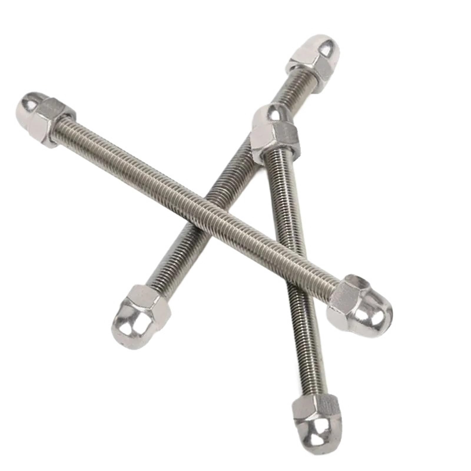 Swage Threaded Terminal 304 Stainless Steel Fully Threaded Rods Bar Hex Cap Nut Kit Studs Screw Domed Nuts Sets M3 M4 M5 M6 M8(20mm,M6 2pcs (Sets))