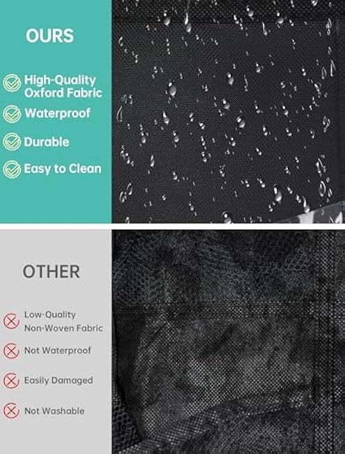 NiHome 35-Pocket Large Capacity Door Cup Organizer for Stanley Tumblers 30oz, 40oz, Door Hanging Water Bottle Storage with Double-Sided Tape Stabilizer, Waterproof Oxford Fabric, Transparent, BPA-Free