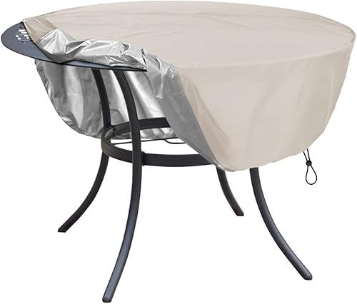 SELUGOVE Funda de mesa redonda, adecuada para mesa redonda de patio de 64 pulgadas de diámetro, tela Oxford de doble capa gruesa negra