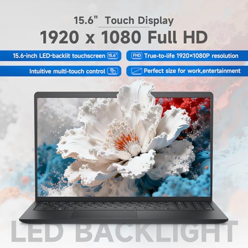 Image of Dell 15 Touchscreen Business Laptop, Intel 10-Core i7-1355U, 15.6 FHD 220nits Display, 32GB RAM & 1TB SSD, Windows 11 Pro, AI Copilot