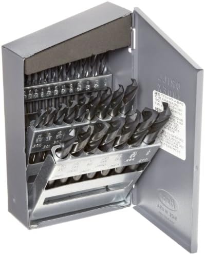 Precision Twist C29R40C High Speed Steel Short Length Drill Bit Set, Black Oxide Finish, 135 Degree Point, Inch, 29 Piece, 1/16" to 1/2" x 64ths