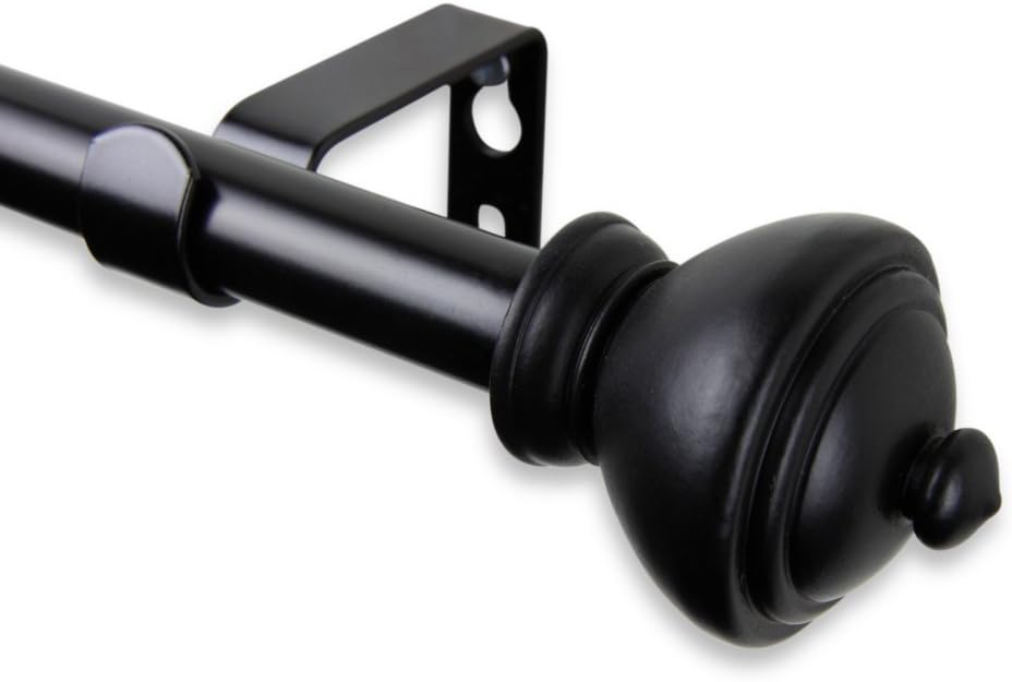 Rod Desyne Home Decorative Savannah Curtain Rod 28-48 inch Black
