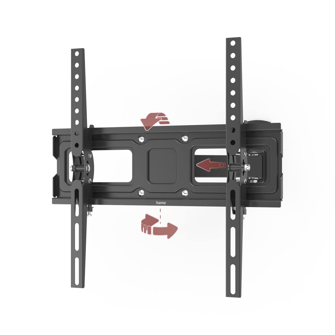 Hama TV Wandhalterung schwenkbar, neigbar, ausziehbar (TV Wandhalterung 32-65 Zoll, VESA 100x100 bis VESA 400x400, bis 30kg, mit Fischer-Dübeln) schwarz