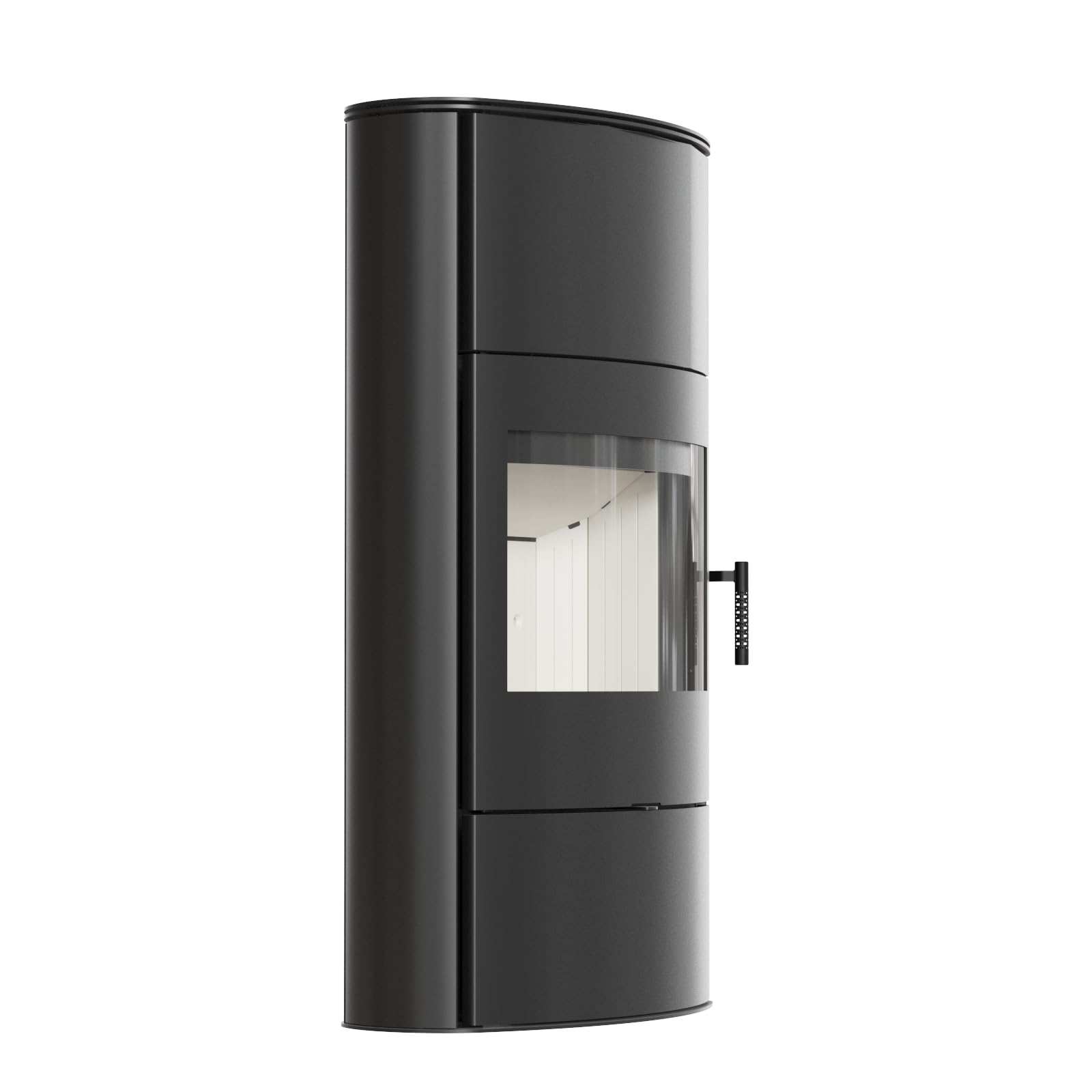 KRATKI Kaminofen Rollo 8 kW Raumluftunabhängig Ø 150 mm BImSchV Stufe 2 EEK A+ Schwarz