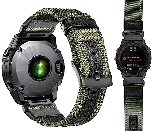 Olytop Fenix 6 Pro/Fenix 6/Fenix 7/Fenix 5 �r���v�o���h 22mm �N�C�b�N�C�[�W�[�t�B�b�g �~���^���[�i�C�����X�g���b�v Epix Gen 2/Instinct/Fenix 5 Plus/Forerunner 9