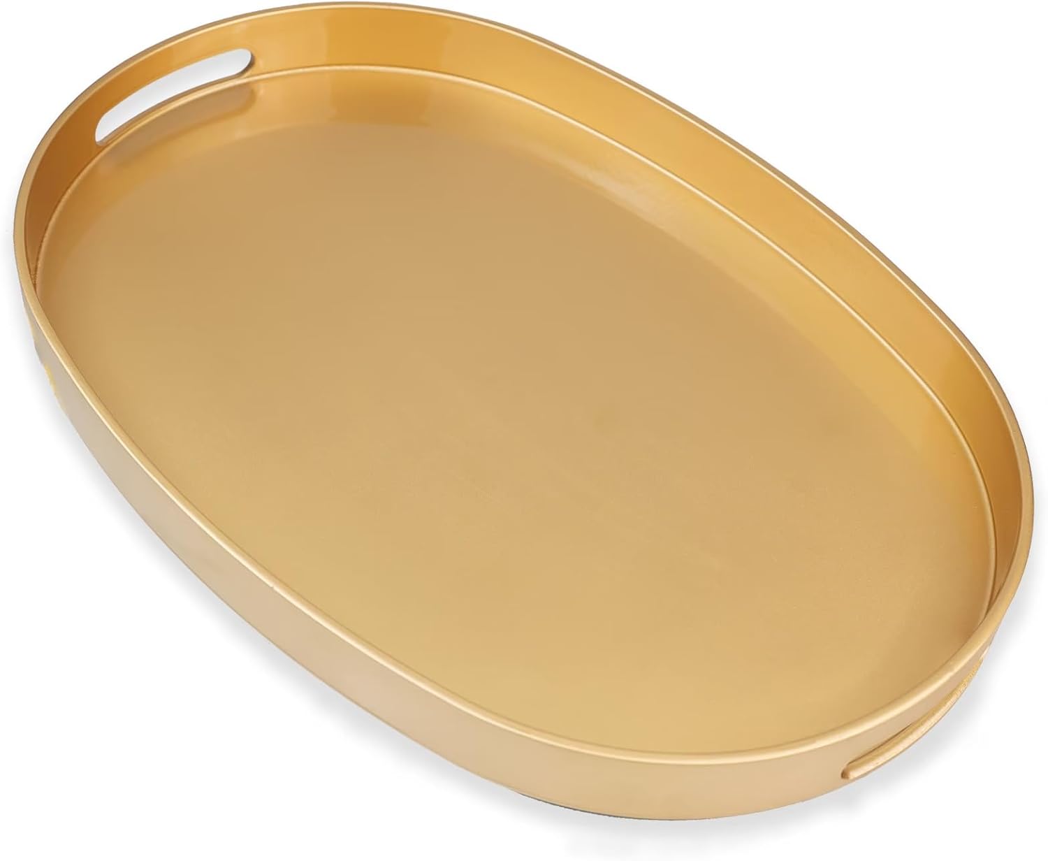 Omuriko Gold Oval Decorative Tray with Handles, Versatile