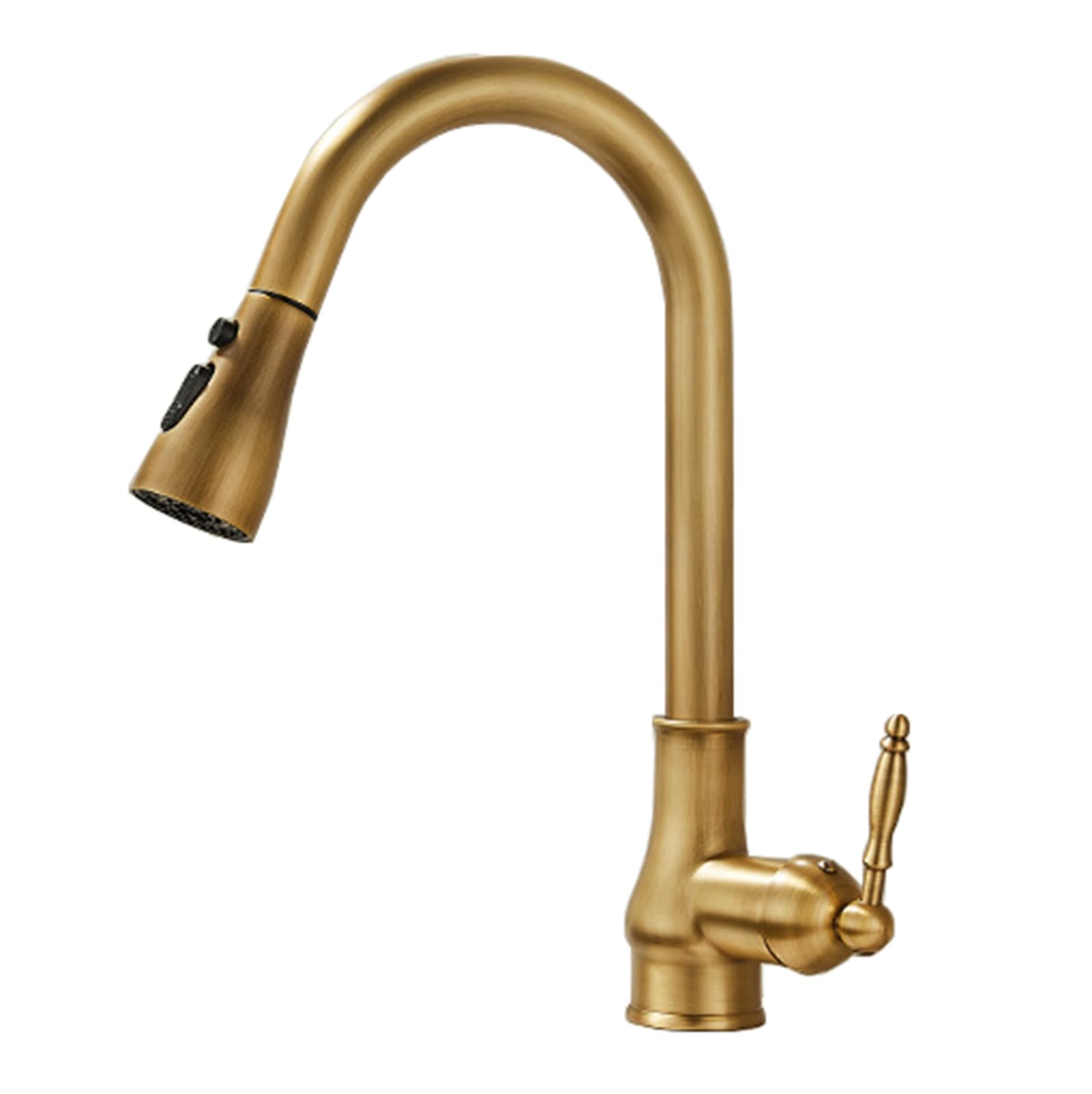 Kitchen Mixer Tap with Pull Out Sprayer Swivel 3 Spray Modes Brass Antique