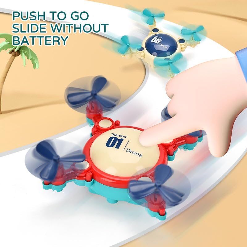 Image of SHAKTISM Toy Drone Stunt Car with Moving Fans, Inertial Friction Power Vehicle, Interactive Kids Toy, Random Colour - 1Pc