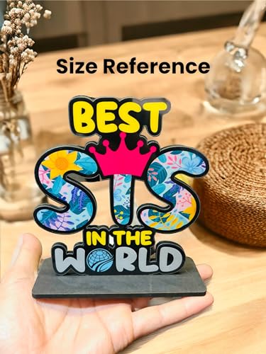 Image of WARMINGO DE Best Sister in The World Table Decor Gift for Sister