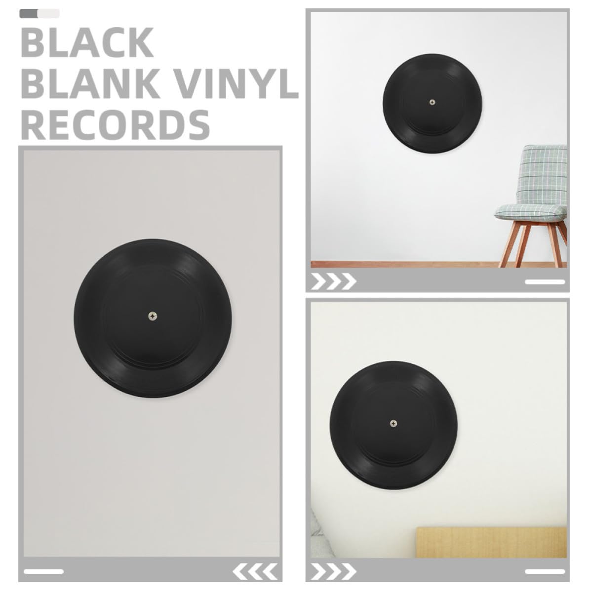 Hoement Decorazioni Parete con Dischi in Vinile Nero 12 Pollici 10 Pezzi per Arredamento Artistico e Ambienti Musica Hiphop