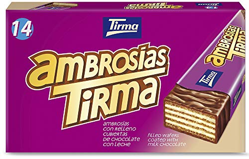 Tirma Ambrosía Cubierta de Chocolate con Leche 301g | Barritas de Barquillos Rellenos de Crema |...