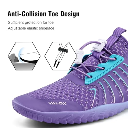 Image of YALOX Water Shoes Men's Women's Swim Shoes Outdoor Beach Barefoot Quick-Dry Aqua Pool Socks Swimming Yoga Surfing Exercise