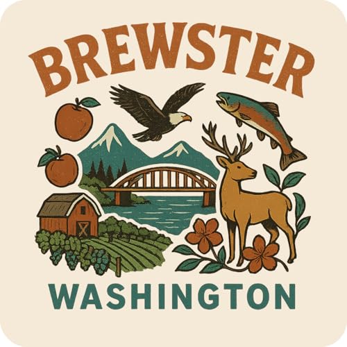 Brewster Washington Souvenir Vinyl Magnet – Destination Travel Keepsake Collectible 3-Inches Wide