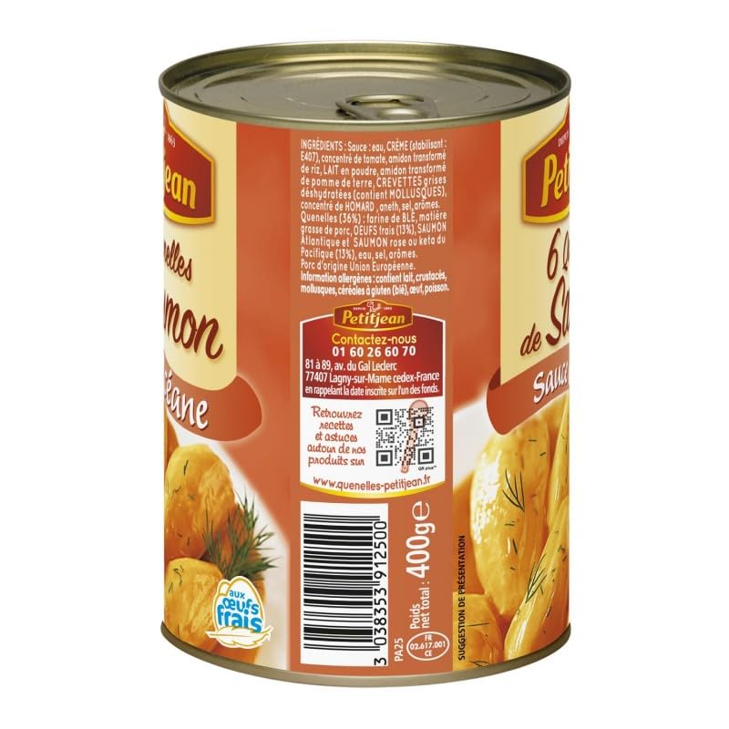 Découvrez les Délicieuses Quenelles de Saumon Sauce Océane Petitjean - 6 pièces - 400g. Un Festin Marin à Conserver. - Le Lot De 4