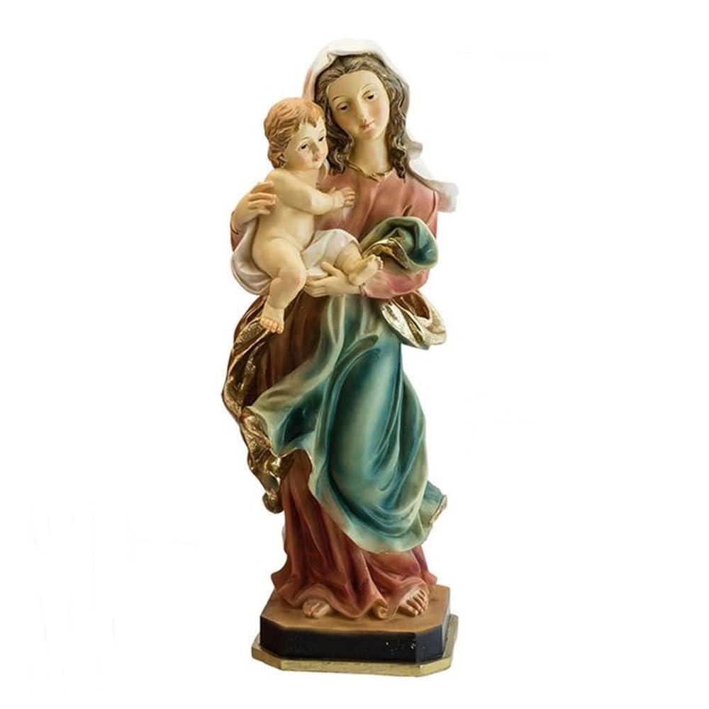 Virgen de la Alegría Figura Niño 38 cm. resina detalle peana