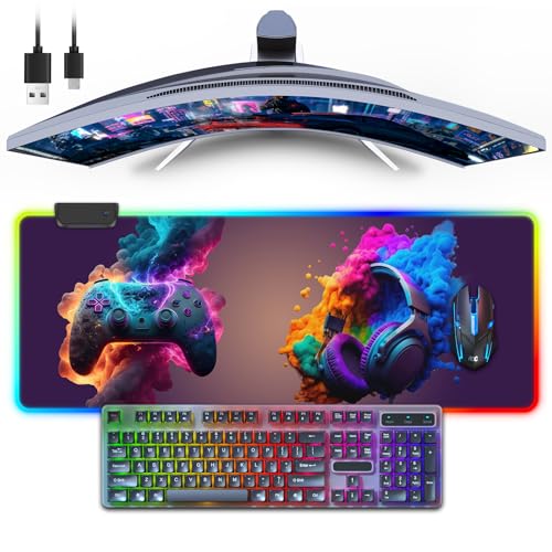 Tapis de bureau RVB pour aménager un espace gaming sur ordinateur portable