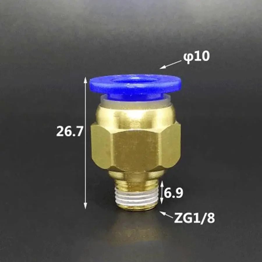 10 szt. DN6 G 0.3 cm męski x dopasowana rura OD 10 mm mosiężny pneumatyczny wąż powietrzny szybkie złącze złącze wtykowe woda gaz olej armatura hydrauliczna