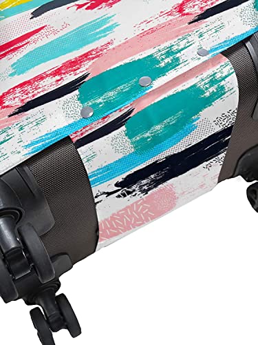Image of Cortina Eco-Friendly Abstract Print Luggage Protective Cover|Large|Fits 26-30 Inch Luggage|Polyester-Spandex|72cm (28 inches)|Travel Suitcase Protectors|Anti Scratch|Pack of 1|Multi