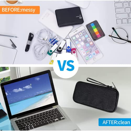NEUSID Universal Kabeltasche Klein Wasserdicht Kabel Organizer Tasche Elektronik Reise Zubehör Tasche Tech Pouch Cable Organizer Bag für USB Powerbank SD Karte Ladekabel