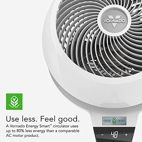 Vornado 6803Dc Energy Smart Medium Pedestal Air Circulator Fan With Variable Speed Control, Ice White & Transom Window Fan With 4 Speeds, Remote Control, Reversible Exhaust Mode, Ice White #TOP3