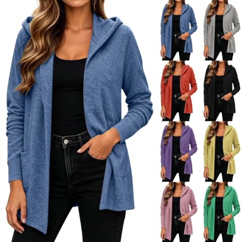 Women's Open Front Cardigan Long Sleeve Jackets Light Weight Cardigans Blue - image 1