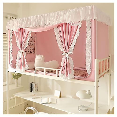 Princess Bed Netting Canopy for Girls Canopy Bed Frame Post Poles with Curtains Mosquito Net Bed Frame Curtain Brackets for Student Dormitory,Pink,90 * 90cm