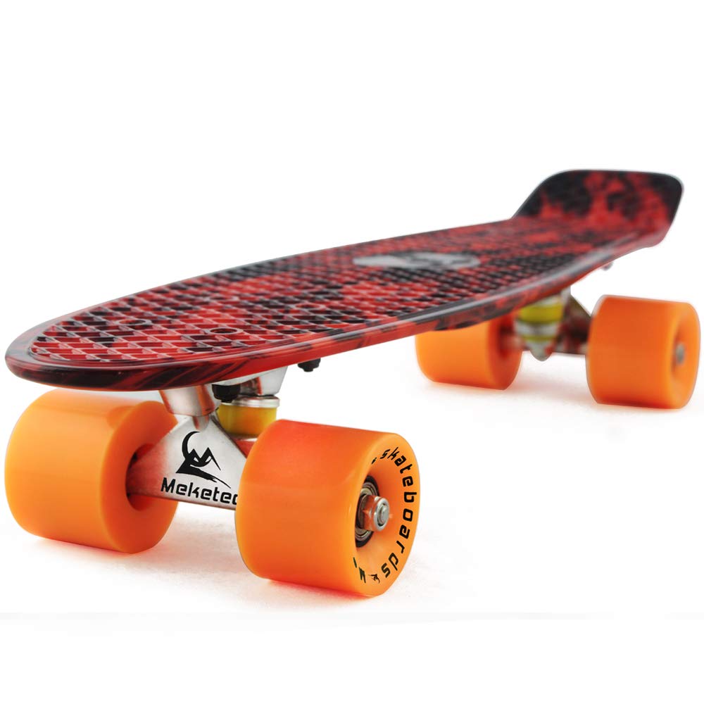 Skateboards Complete 22 Inch Mini Cruiser Retro Skateboard for Kids Boys Youths Beginners