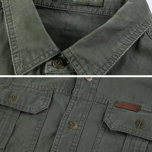 Chemise militaire à manches longues finitions premium